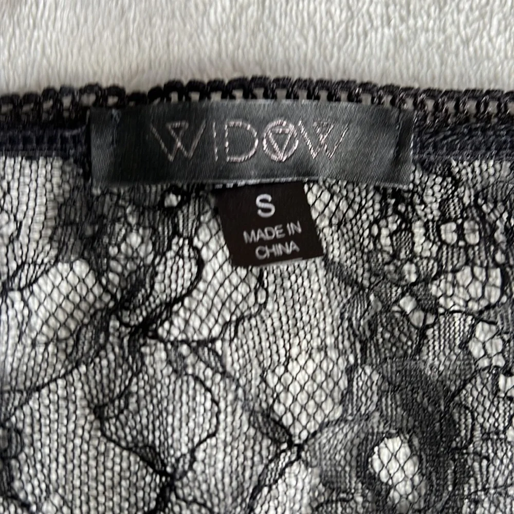 NWOT Widow Midnight Hour Victorian Blouse Top Black Size Small - Picture 7 of 14